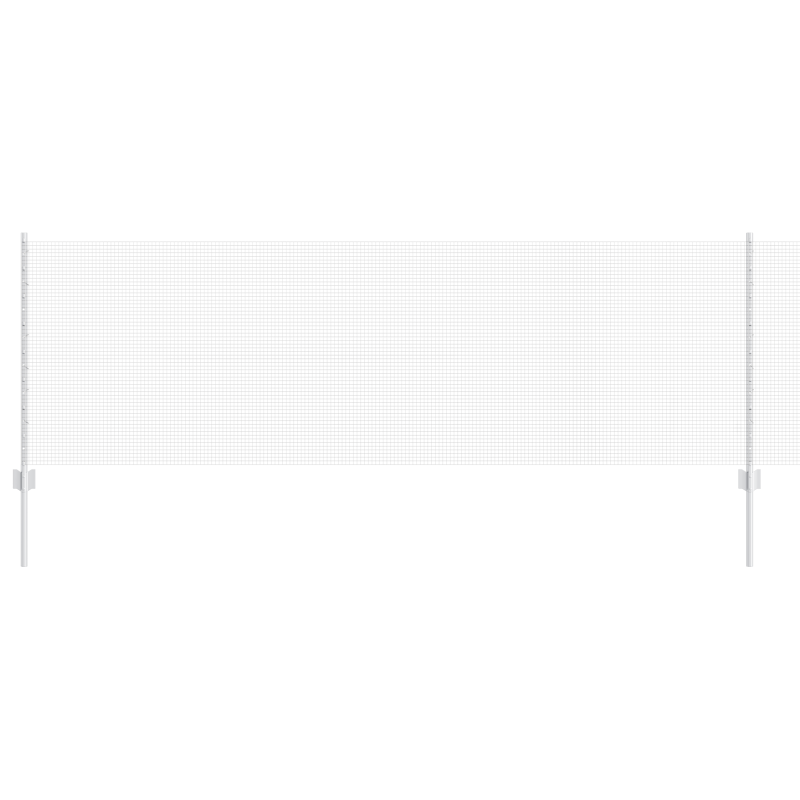 Schweißdrahtzaun mit 5 U-Pfosten Silber 0.8x10 m Stahl
