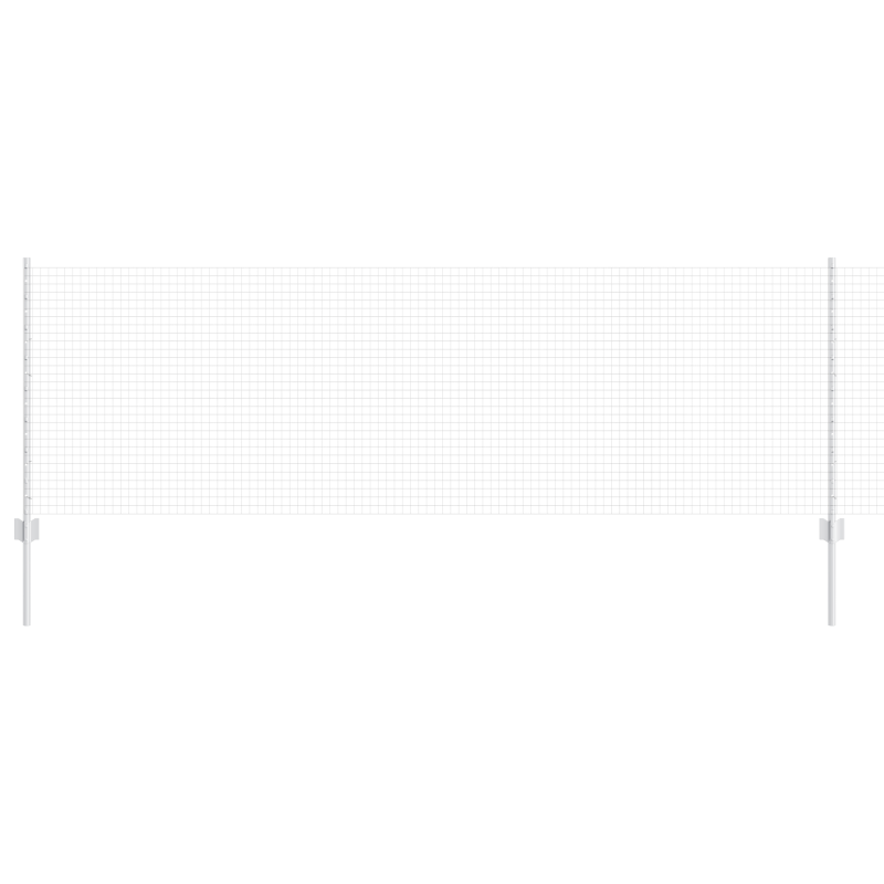 Schweißdrahtzaun mit 5 U-Posts Silber 0.8x10 m Stahl