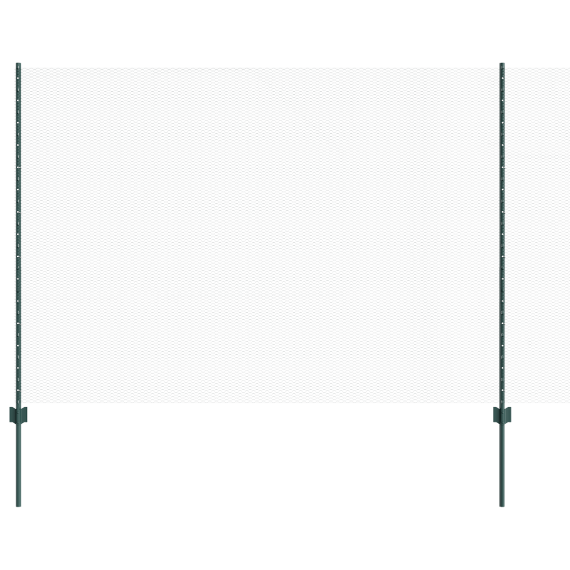 Zaunpfosten 11 Teile U-Profil Grün 150 cm Stahl