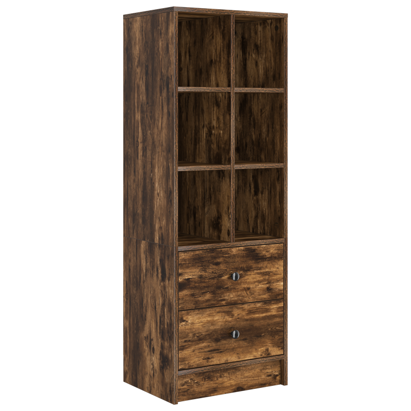 Waschbeckenunterschrank mit integriertem Becken in Schwarz Eiche Holzwerkstoff