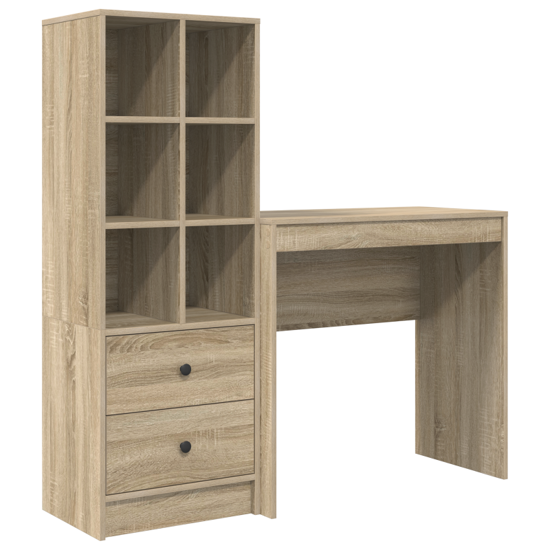 Schreibtisch mit Stauraum Sonoma Eiche Holzwerkstoff