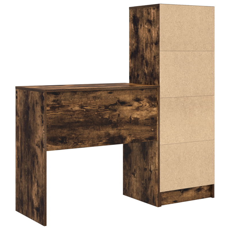 Schreibtisch mit Stauraum Geräuchert-Eiche Holzwerkstoff