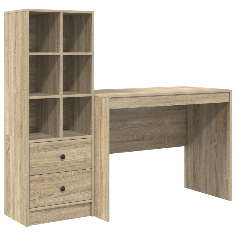 Schreibtisch mit Stauraum Sonoma Eiche Holzwerkstoff