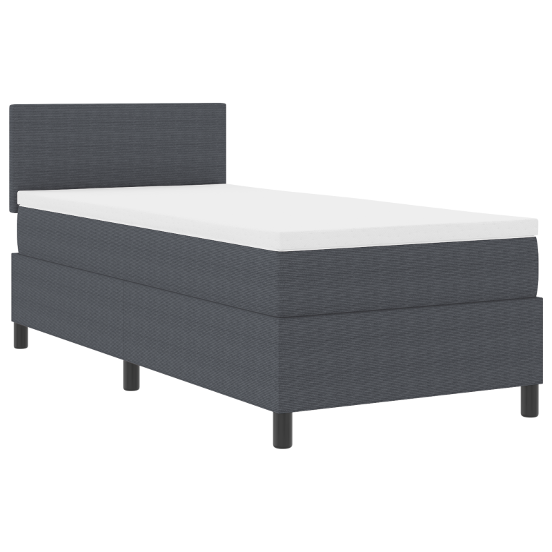 Boxspringbett mit Matratze & LED Dunkelgrau 80x200 cm Cordstoff