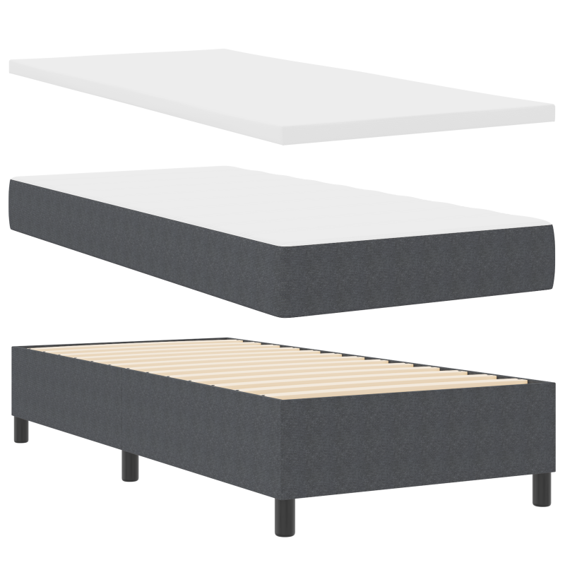 Boxspringbett mit Matratze & LED Dunkelgrau 80x200 cm Cordstoff