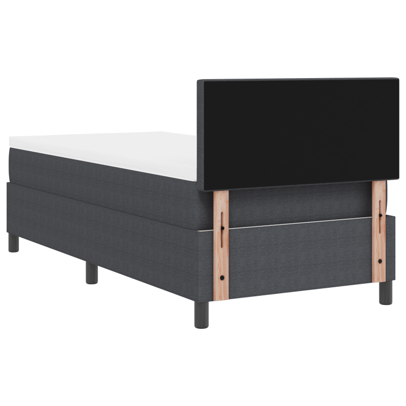 Boxspringbett mit Matratze & LED Dunkelgrau 80x200 cm Cordstoff