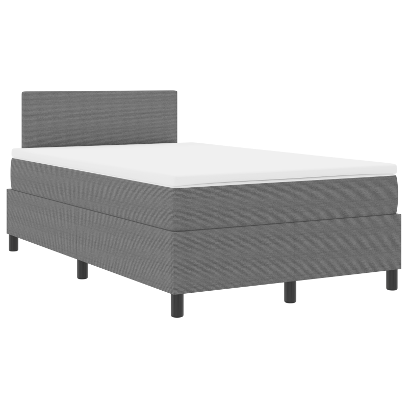 Boxspringbett mit Matratze & LED hellgrau 120x200 cm Cordstoff