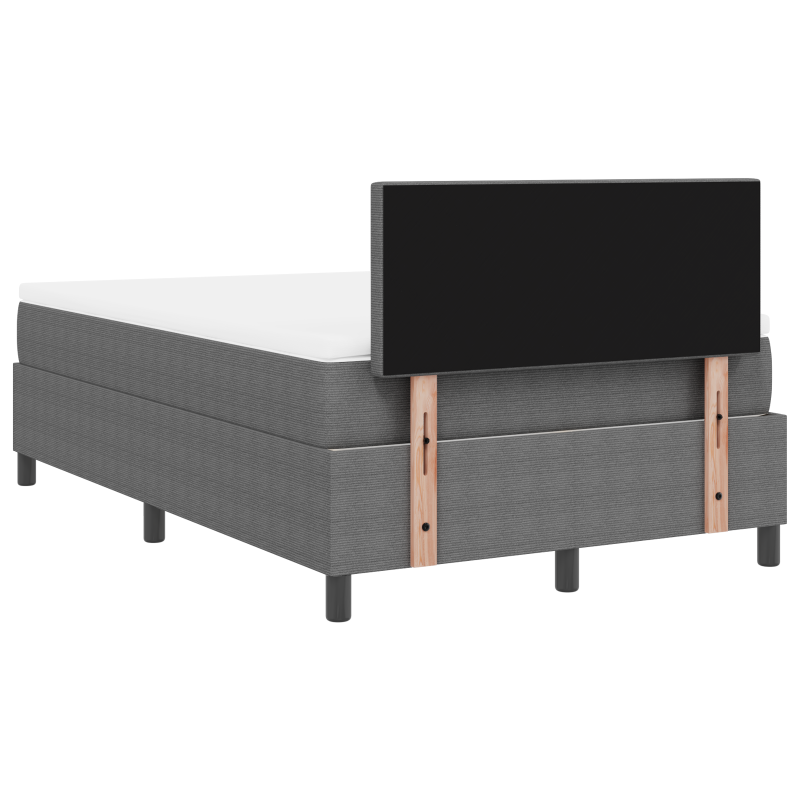 Boxspringbett mit Matratze & LED hellgrau 120x200 cm Cordstoff