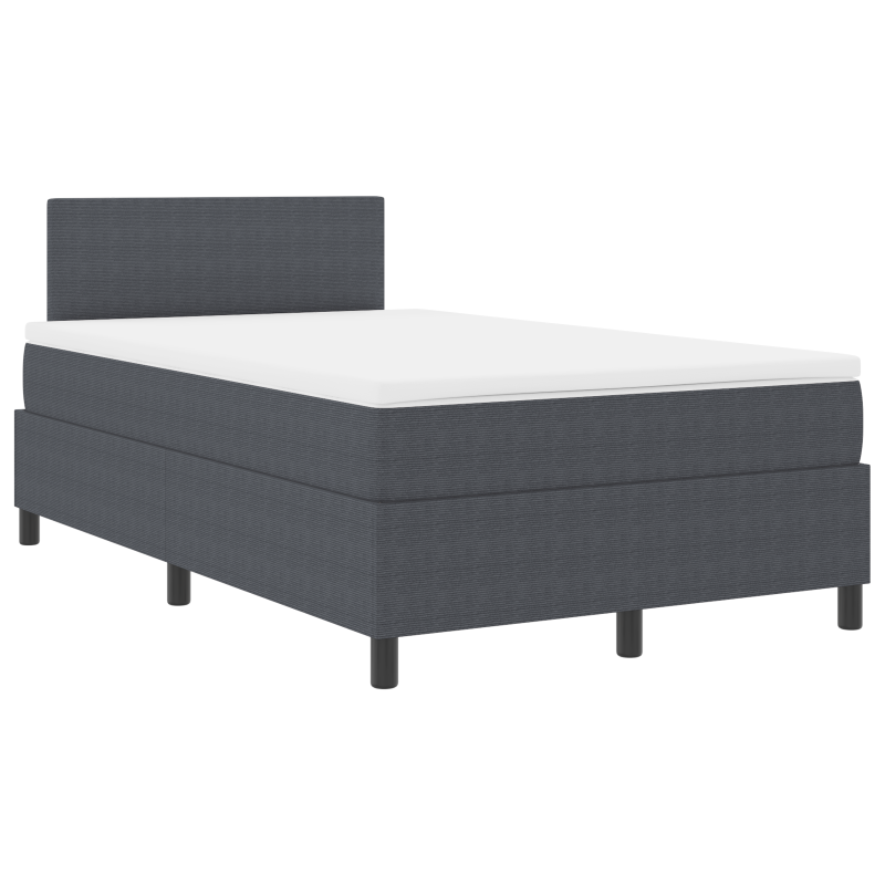 Boxspringbett mit Matratze & LED Dunkelgrau 120x200 cm Cordstoff