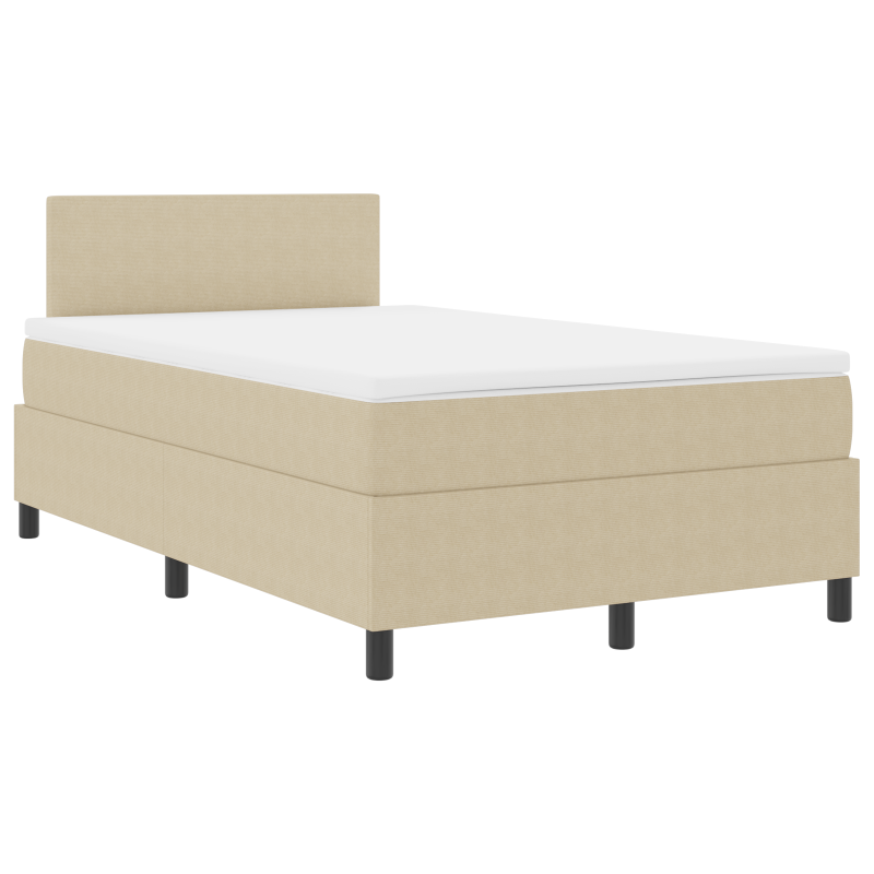 Boxspringbett mit Matratze & LED-Licht Beig Grau 120x200 cm Cordstoff