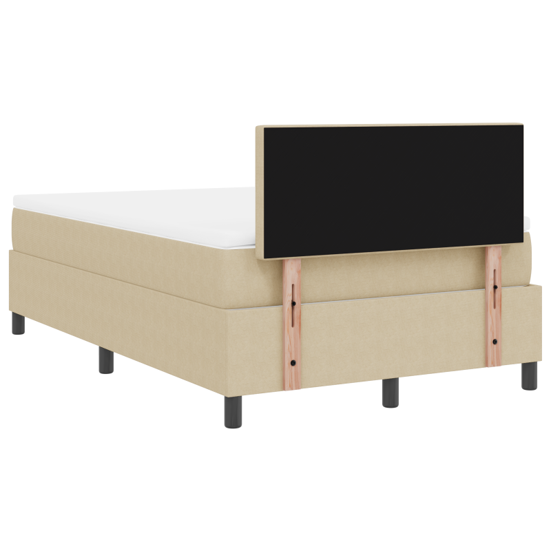 Boxspringbett mit Matratze & LED-Licht Beig Grau 120x200 cm Cordstoff