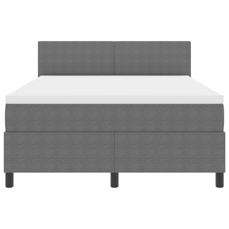 Boxspringbett mit Matratze & LED Licht Grau 160x200 cm Cord-Stoff
