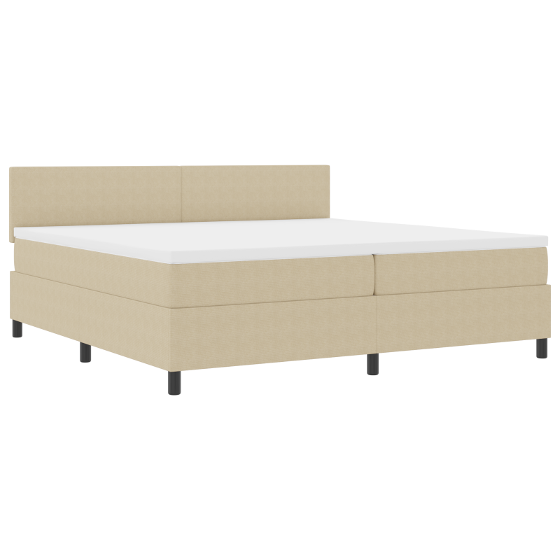 Boxspringbett mit Matratze & LED Licht Grün Grau 200x200 cm Cordstoff