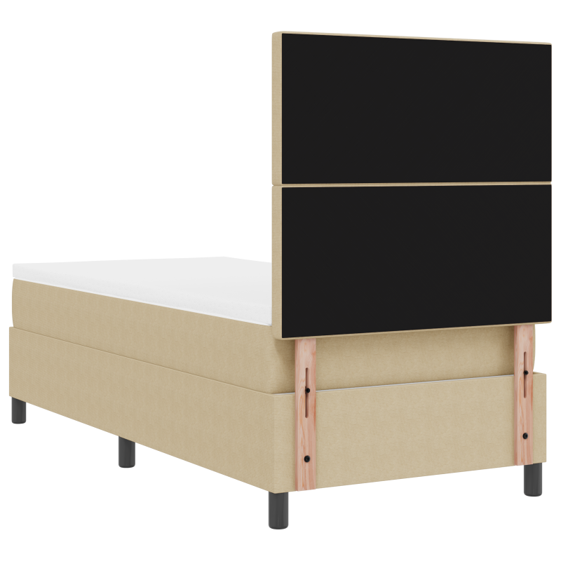 Boxspringbett mit Matratze und LED-Licht Grün Grau 100x200 cm Cord-Stoff