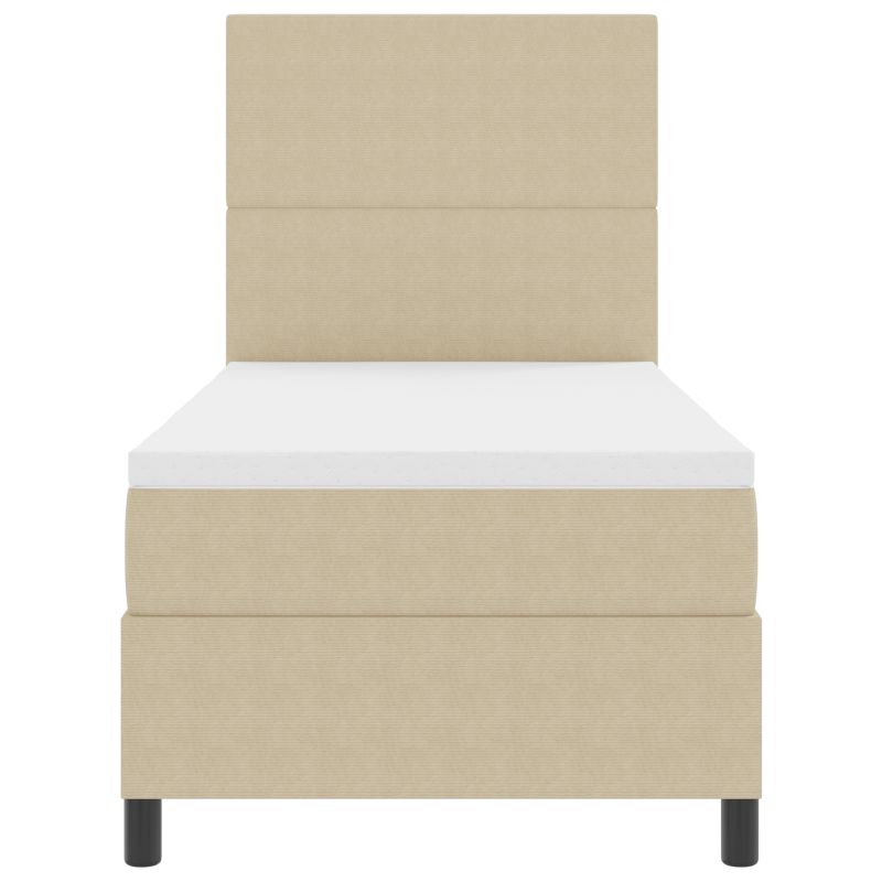 Boxspringbett mit Matratze und LED-Licht Grün Grau 100x200 cm Cord-Stoff
