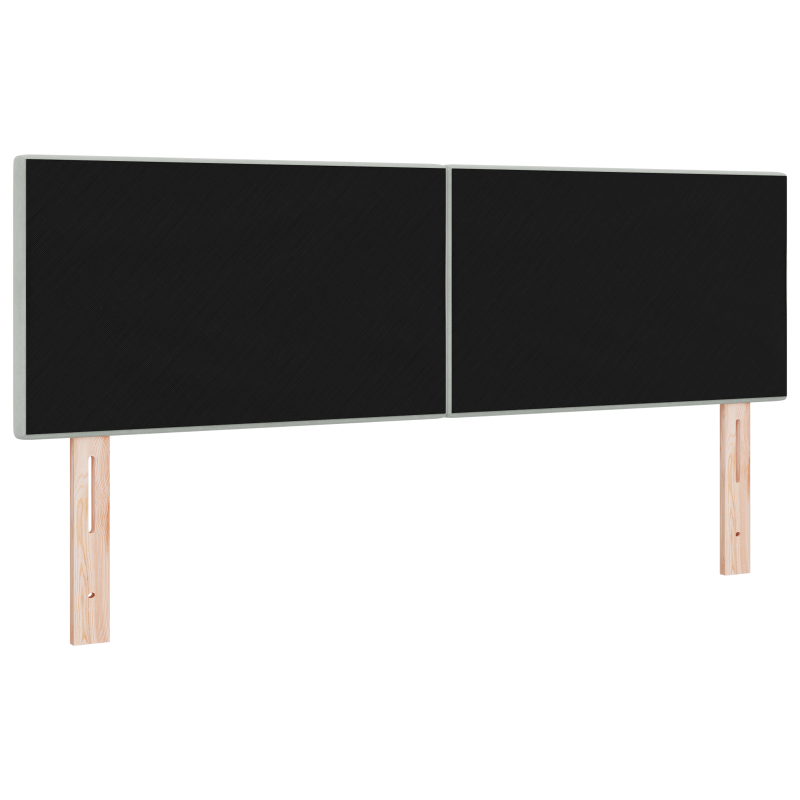 LED Kopfteil Mit Knopfheftung Hellgrau 80 cm Samt
