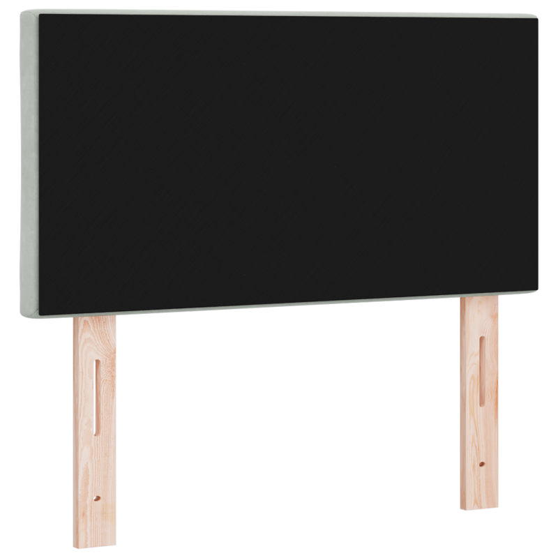 LED Kopfteil mit Diamantblöcken Design Hellgrau 80 cm Velours
