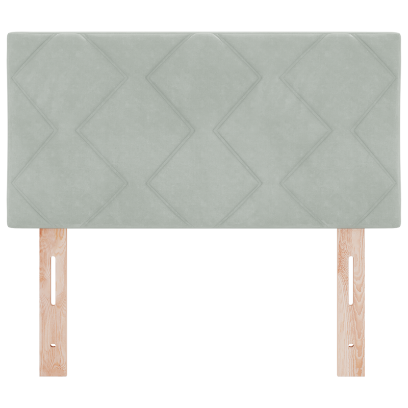 LED Kopfteil mit Diamantblöcken Design Hellgrau 80 cm Velours