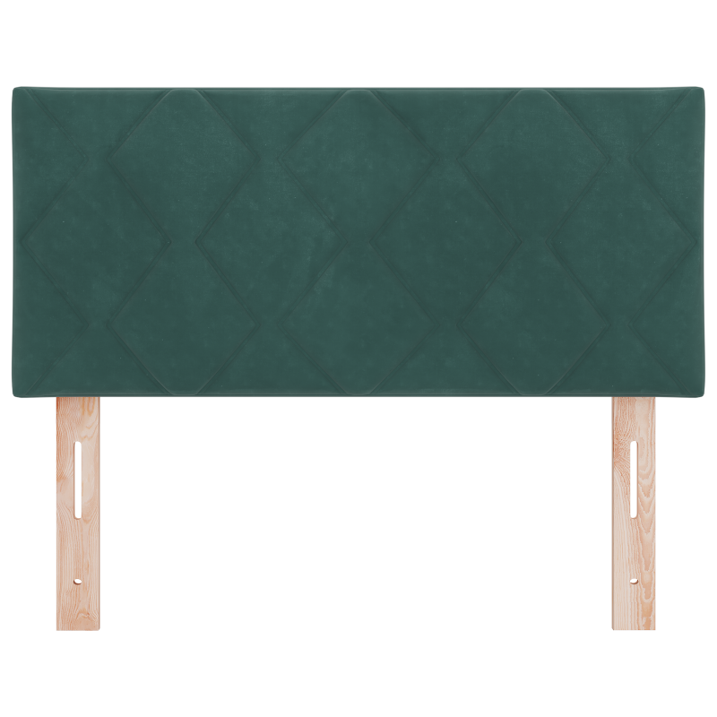 LED Kopfteil Diamantblockdesign Dunkelgrün 90 cm Samt