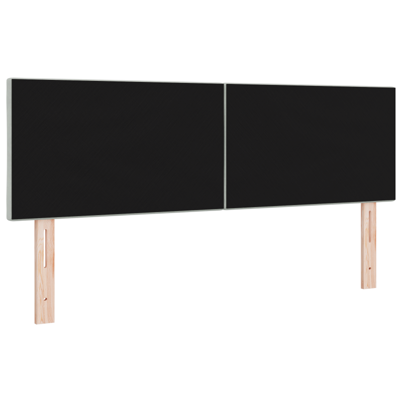 LED Kopfteil mit Diamantblockdesign Hellgrau 144 cm Velours