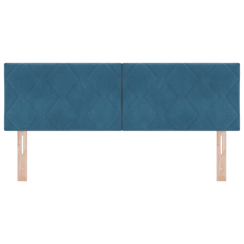 LED Kopfteil Diamantblock Design Dunkelblau 144 cm Samt