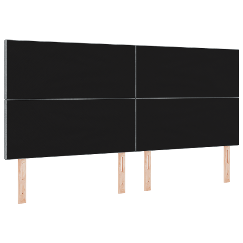 LED Kopfteil Diamanten Block Design Hellgrau 200 cm Stoff
