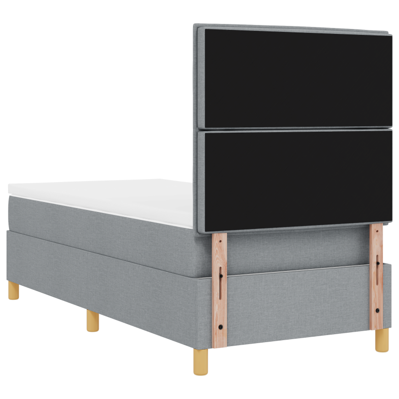 Boxspringbett mit Matratze, hellgrau, 100x200 cm, Stoff