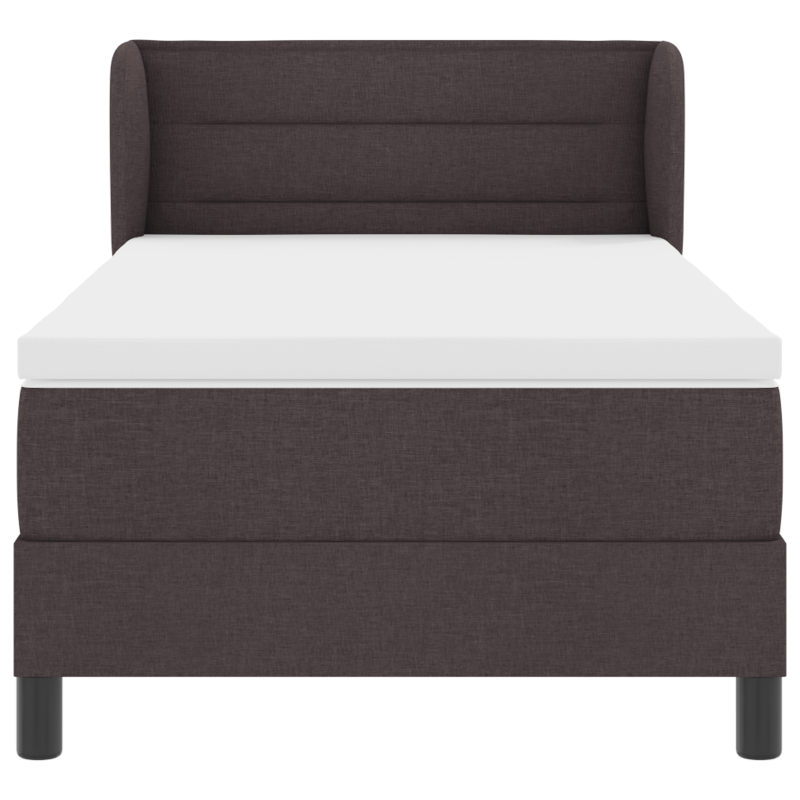Boxspringbett mit Matratze in Dunkelbraun 90x200 cm aus Stoff