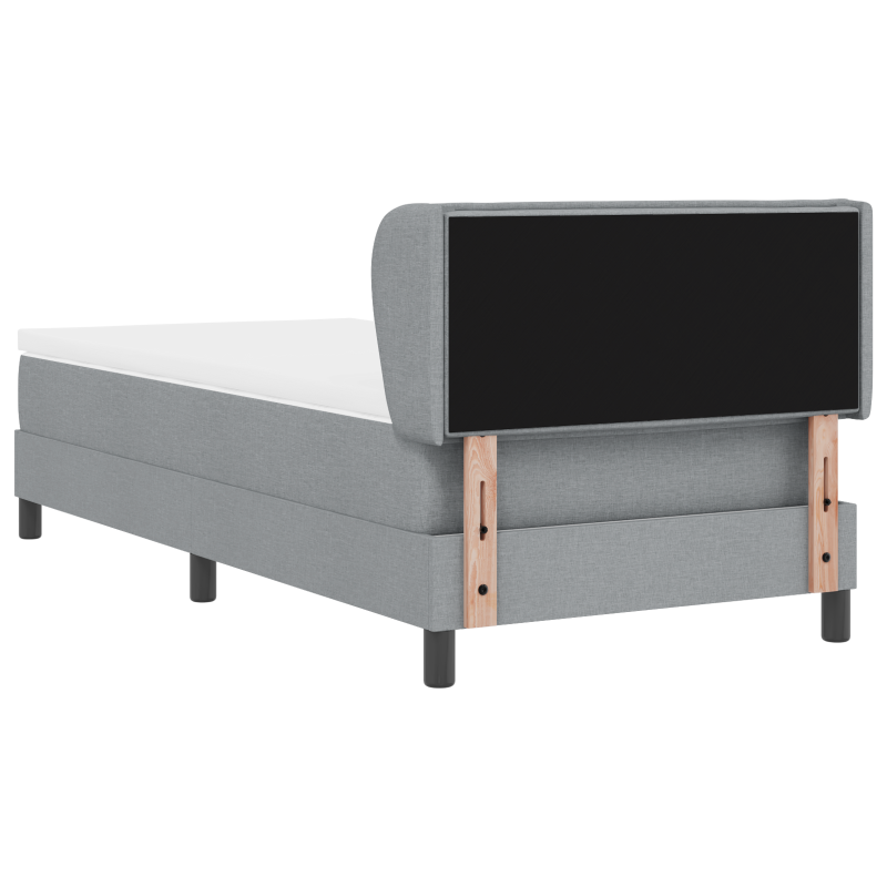 Boxspringbett mit Matratze Hellgrau 100x200 cm Stoff
