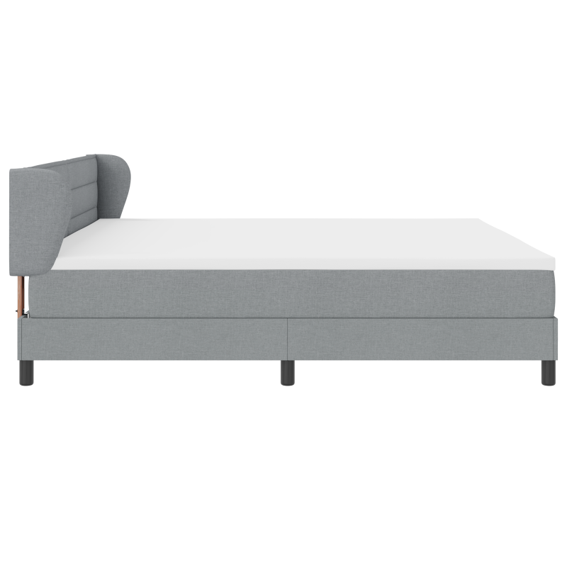 Boxspringbett mit Matratze in Hellgrau 200x200 cm aus Stoff