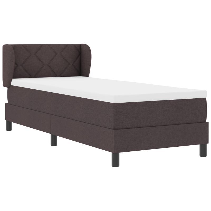 Boxspringbett mit Matratze Dunkelbraun 80x200 cm Stoff