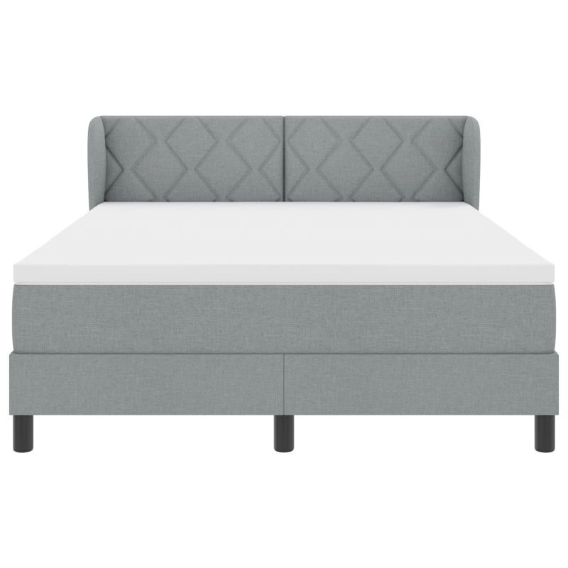 Boxspringbett mit Matratze Hellgrau 140x200 cm Stoff
