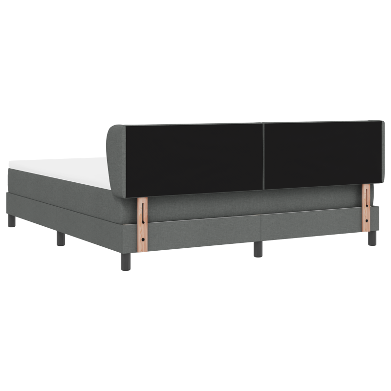 Boxspringbett mit Matratze in Dunkelgrau, 180x200 cm, aus Stoff