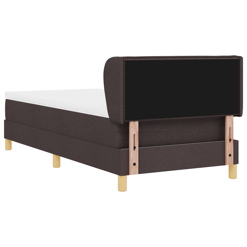 Boxspringbett mit Matratze - Dunkelbraun, 80x200 cm, Stoff