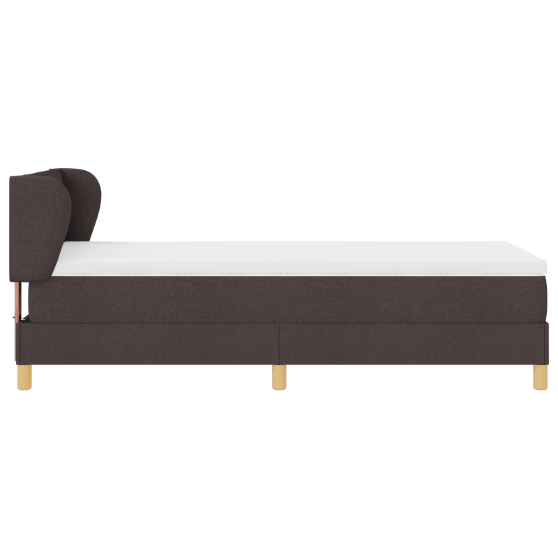 Boxspringbett mit Matratze - Dunkelbraun, 80x200 cm, Stoff