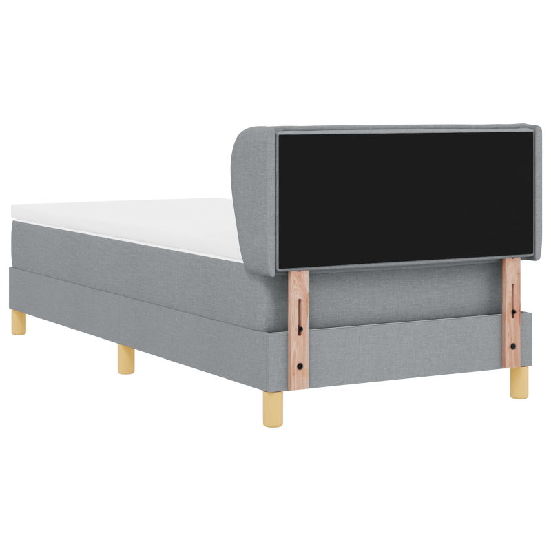 Boxspringbett mit Matratze Hellgrau 90x200 cm Stoff