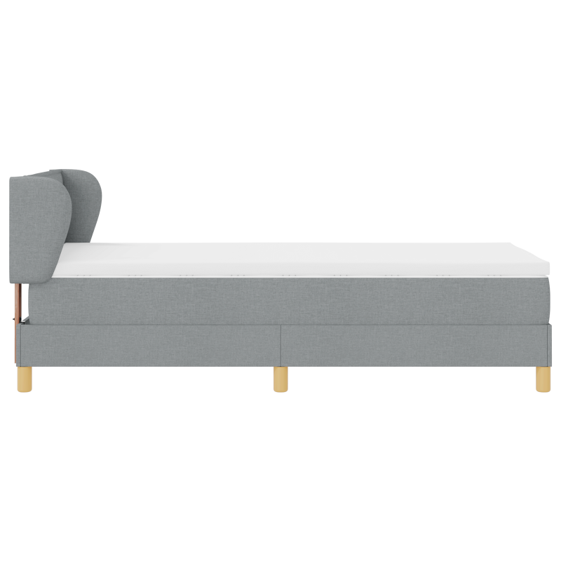 Boxspringbett mit Matratze Hellgrau 90x200 cm Stoff