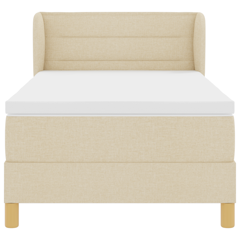 Boxspringbett mit Matratze Creme 100x200 cm Stoff