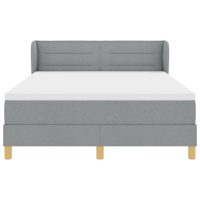 Boxspringbett mit Matratze Hellgrau 160x200 cm Stoff