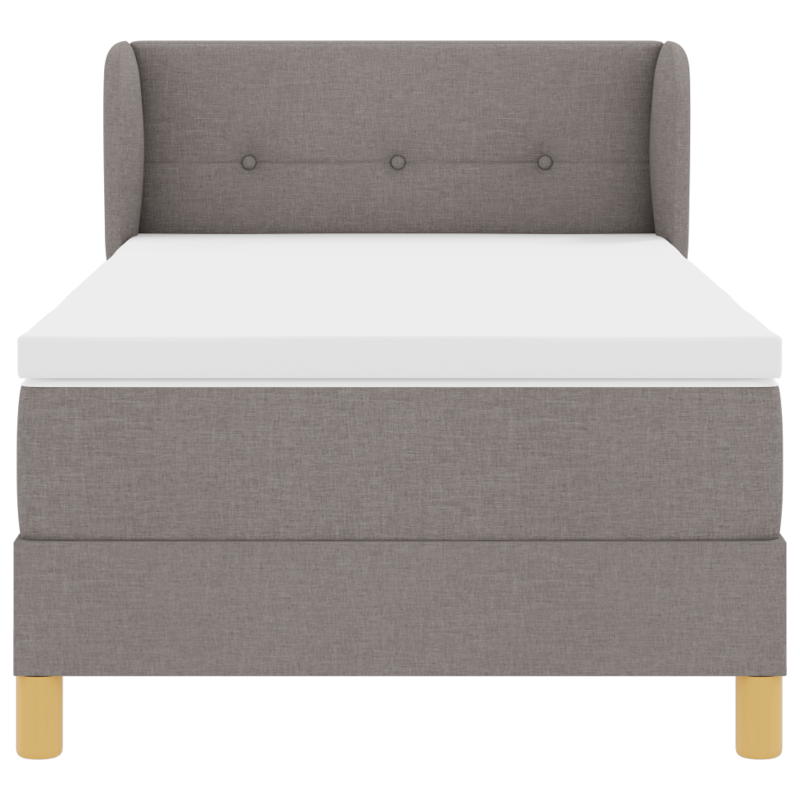 Boxspringbett mit Matratze in Taupe, 90x200 cm, Stoff