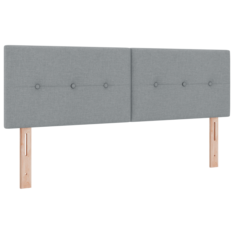 Boxspringbett mit Matratze - Hellgrau, 160x200 cm, Stoff