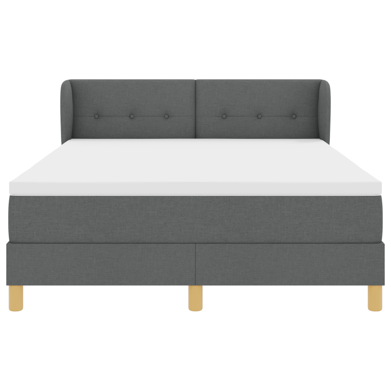 Boxspringbett mit Matratze in Dunkelgrau, 160x200 cm Stoff