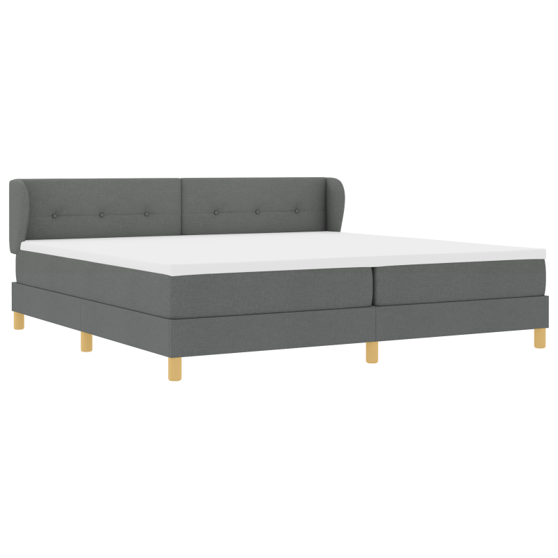 Boxspringbett mit Matratze - Dunkelgrau, 200x200 cm Stoff