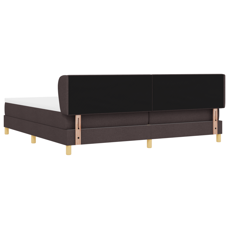 Boxspringbett mit Matratze in Dunkelbraun 200x200 cm aus Stoff
