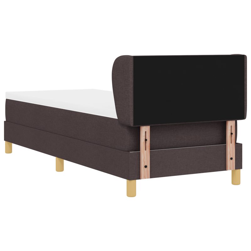 Boxspringbett mit Matratze - Dunkelbraun, 80x200 cm, Stoff