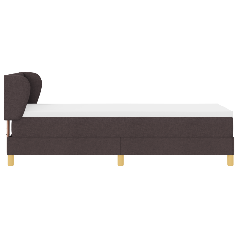 Boxspringbett mit Matratze - Dunkelbraun, 80x200 cm, Stoff
