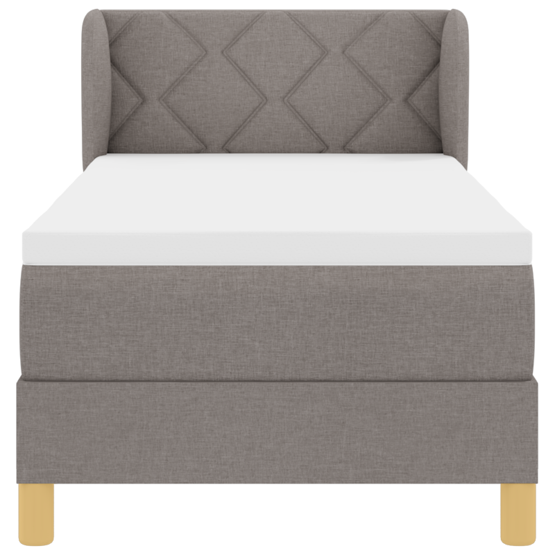 Boxspringbett mit Matratze in Taupe, 80x200 cm, Stoff