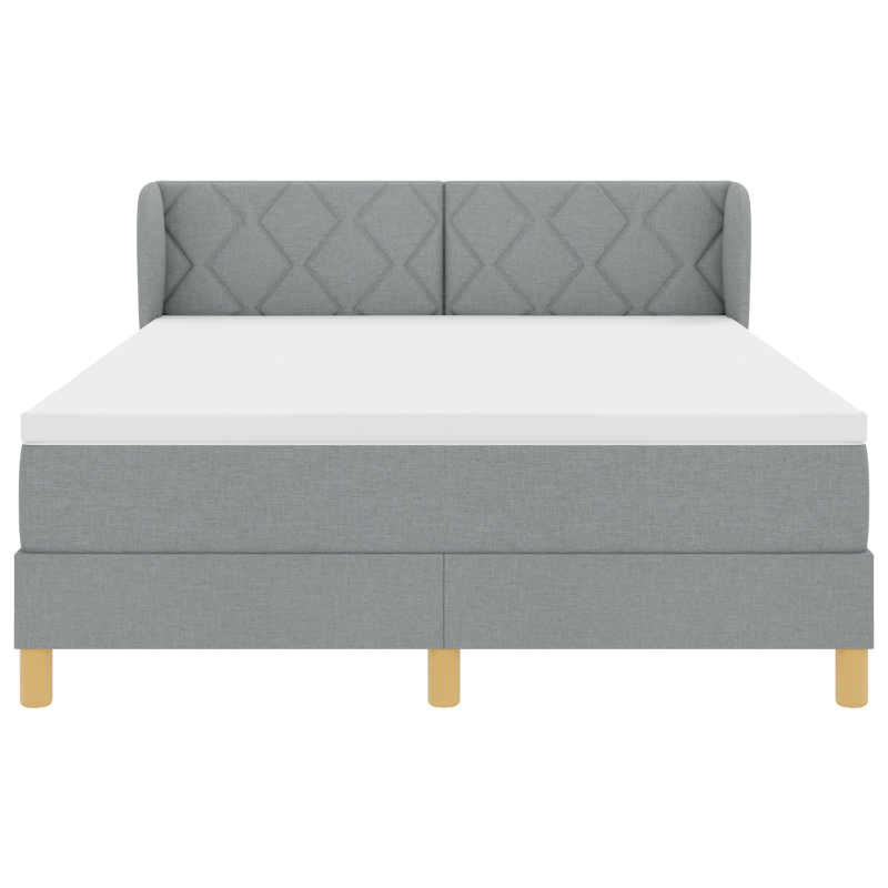 Boxspringbett mit Matratze Hellgrau 140x200 cm Stoff