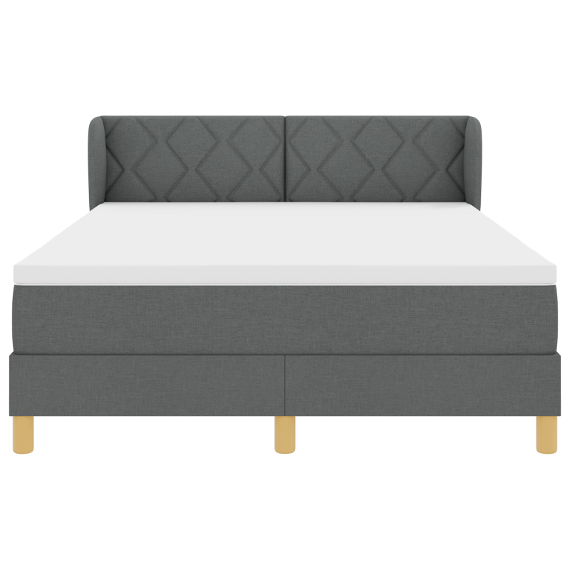 Boxspringbett mit Matratze in Dunkelgrau 140x200 cm Stoff
