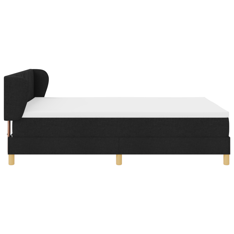Boxspringbett mit Matratze - Schwarz, 140x200 cm, Stoff